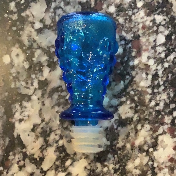 Vintage Grape Blue Glass Decanter - Picture 7 of 9